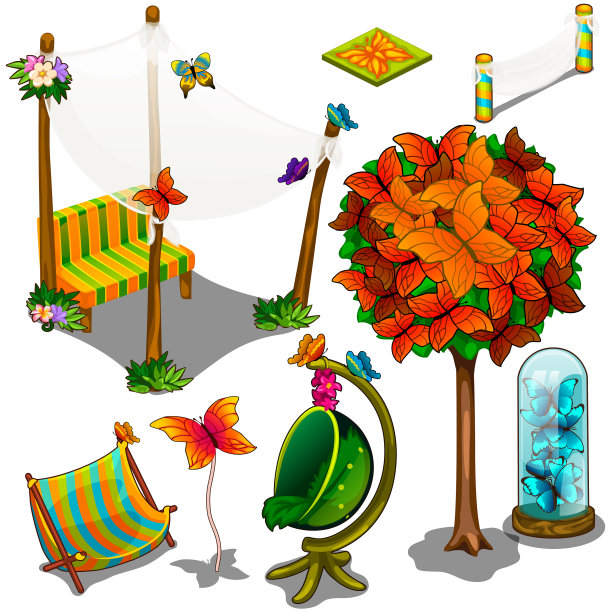 后院的家具和装饰品图片下载