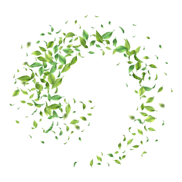 绿色飞叶子图片下载