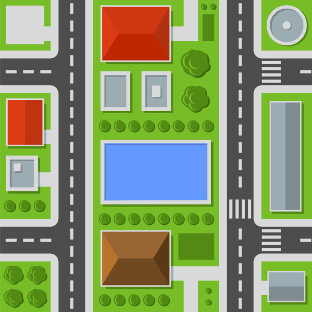 城市俯视图城镇地图无缝模式图片下载