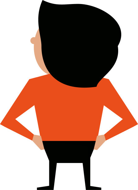 人卡通背面图标形象图片下载