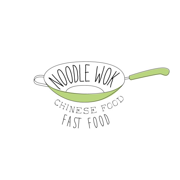 绿色煎锅，中式食品和炒锅快餐图片下载