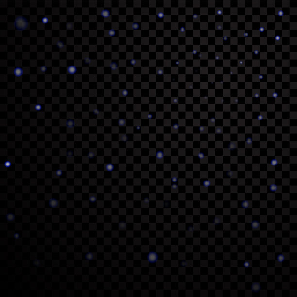 蓝色的星星在黑色透明的背景上图片下载