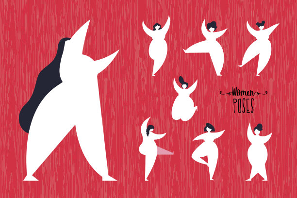 女孩摆出各种各样的年轻曲线女性图片下载