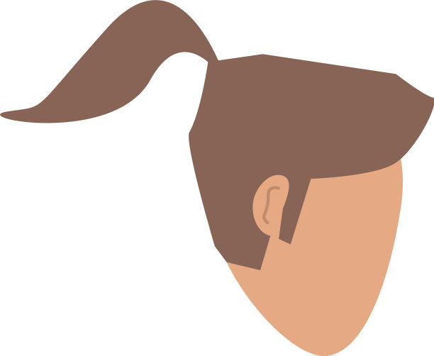 头像女子马尾辫图标形象的头图片下载