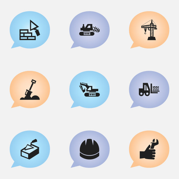 一组9可编辑的结构图标包括图片下载