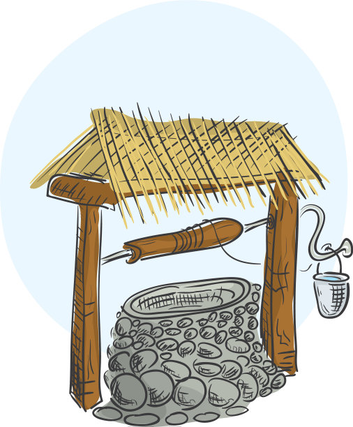 用于取水的古老的乡村井图片下载