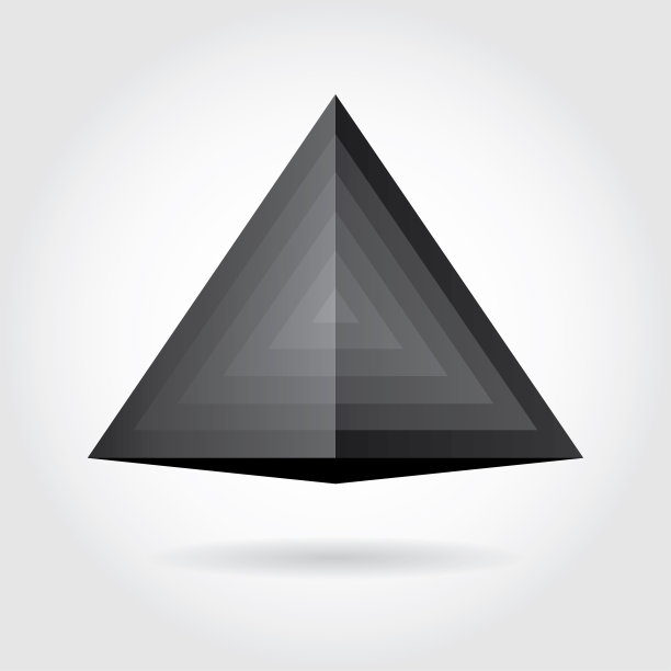 平滑的颜色渐变三角形图标标志图片下载