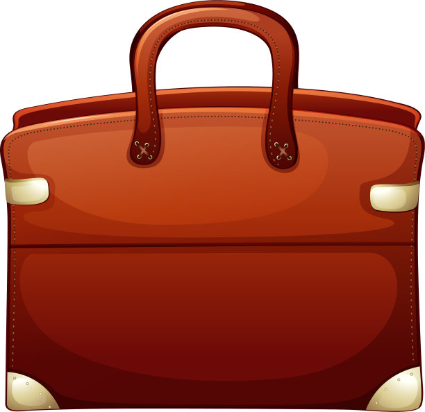 白色背景上的棕色公文包图片下载