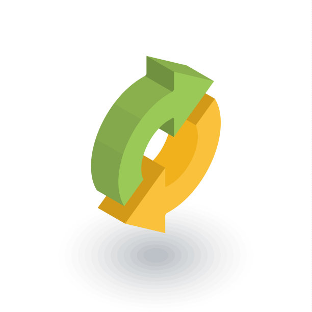 刷新箭头同步交换等距平面图标图片下载