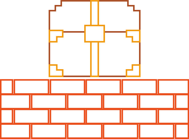 像素人物骑士与砖墙游戏图片下载