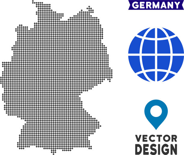 像素化的德国地图图片下载