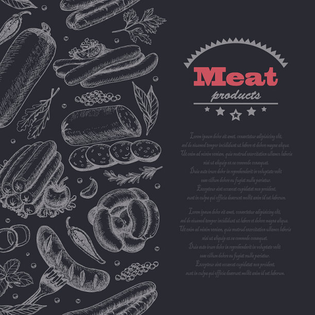 垂直无缝背景与肉图片下载