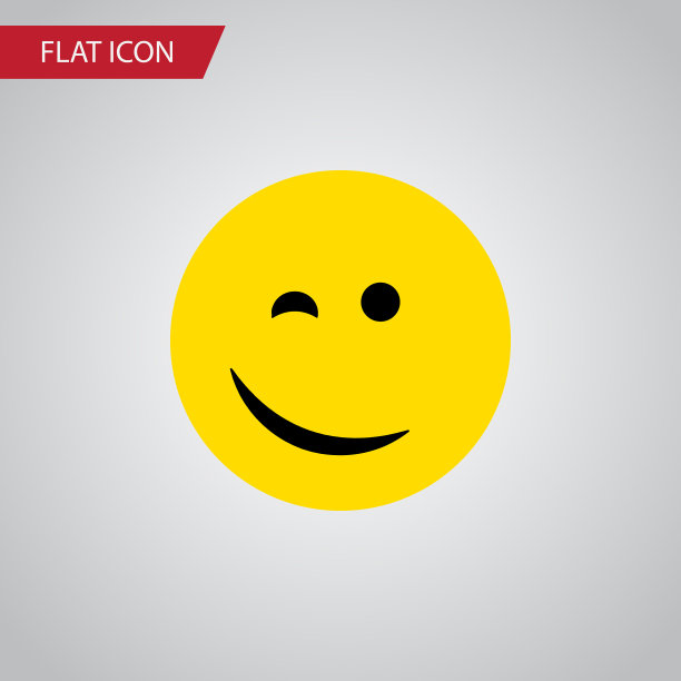 孤立的快乐平面图标闪烁元素图片下载