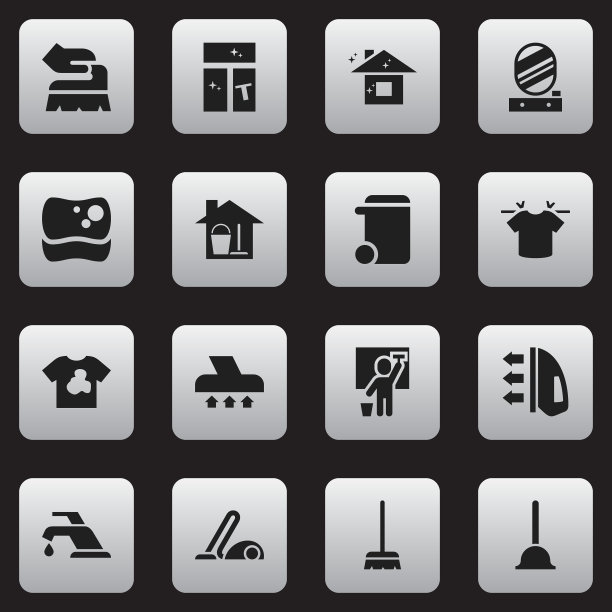 一组16可编辑的卫生图标包括符号图片下载