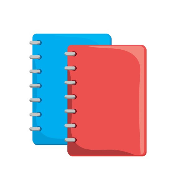 卡通笔记本橙色与螺旋设计图片下载