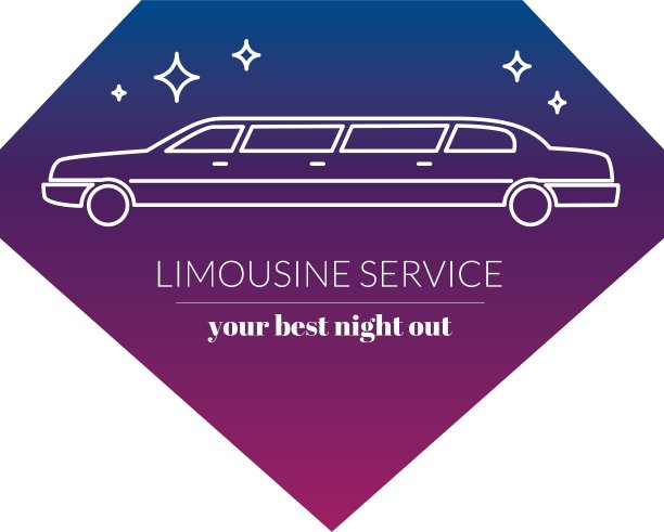 豪华轿车夜间服务图形图标签到图片下载