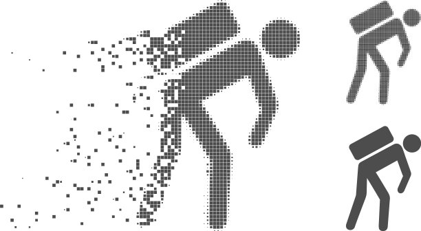 消失的像素半色调信使图标图片下载