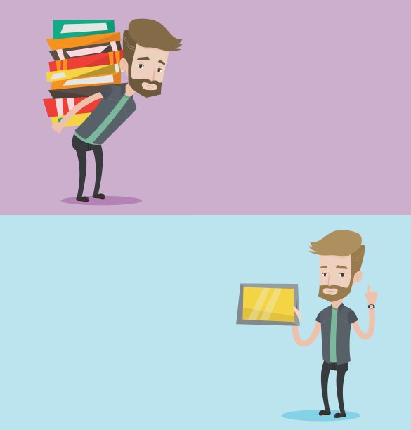 两个带有文字空间的教育横幅图片下载