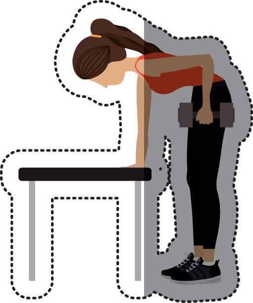 孤立女孩做运动设计图片下载