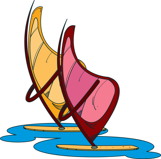 帆板标志颜色的一个夏季主题图片下载