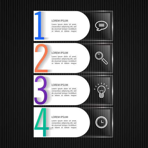 玻璃横幅衬托出信息图表模板图片下载