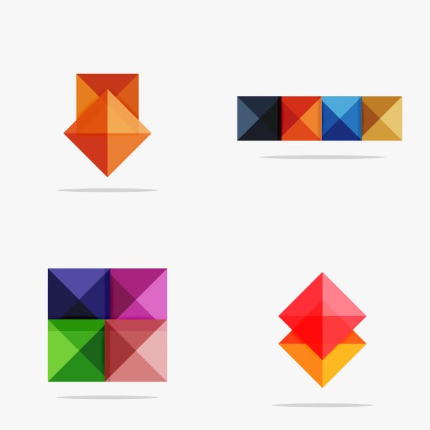 一组正方形抽象背景或信息图图片下载