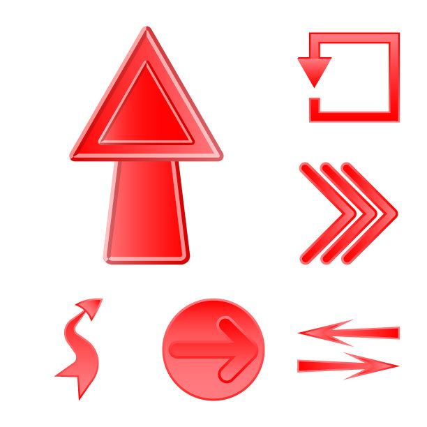 元素和箭头符号集的孤立对象图片下载