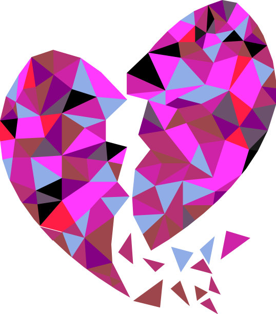 抽象几何多边形碎心图片下载