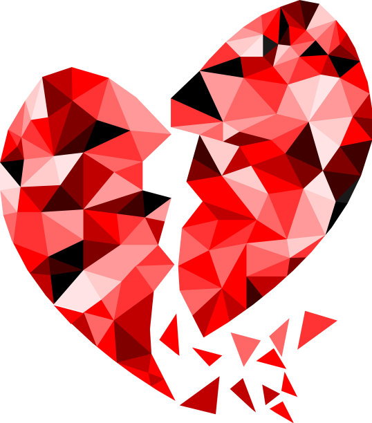 抽象几何多边形碎心图片下载