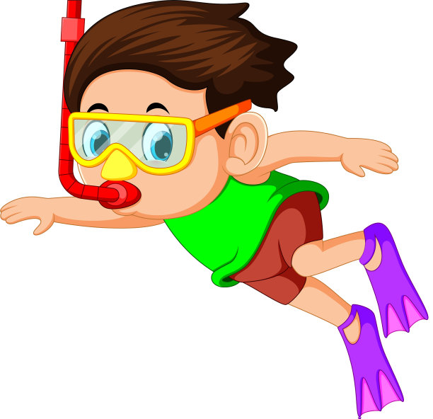 快乐的浮潜的男孩图片下载