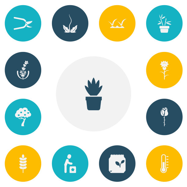 一套13可编辑的种植图标包括图片下载