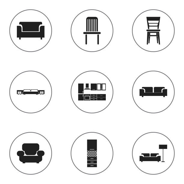 一套9可编辑的内部图标包括符号图片下载