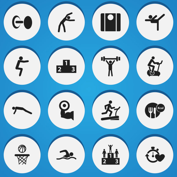 一组16可编辑健康图标包括符号图片下载