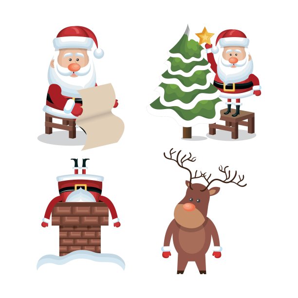 设圣诞老人驯鹿设计图片下载