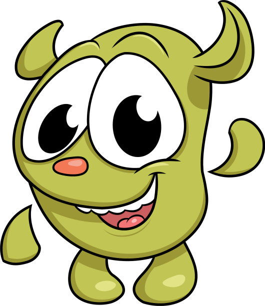 可爱的怪物挥手图片下载