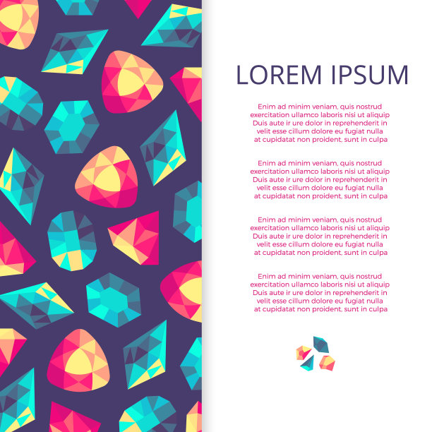 珠宝彩色水晶石头旗帜图片下载