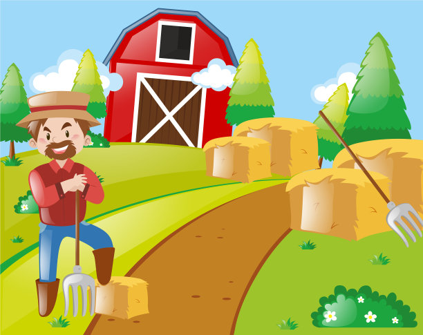 在农家院子里工作的农民图片下载