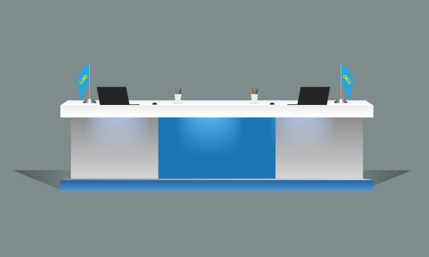 空白白色接待桌或展览桌图片下载