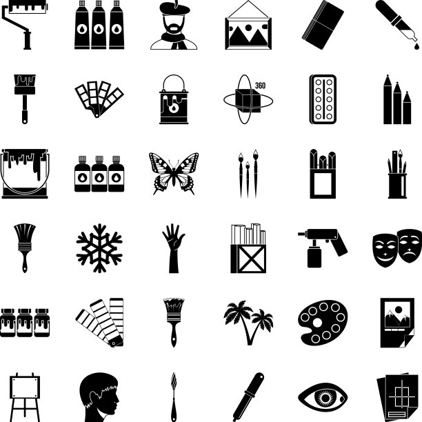 艺术高中图标设置简单的风格图片下载