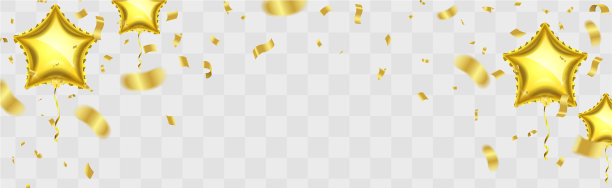 派对气球、五彩纸屑和彩带图片下载