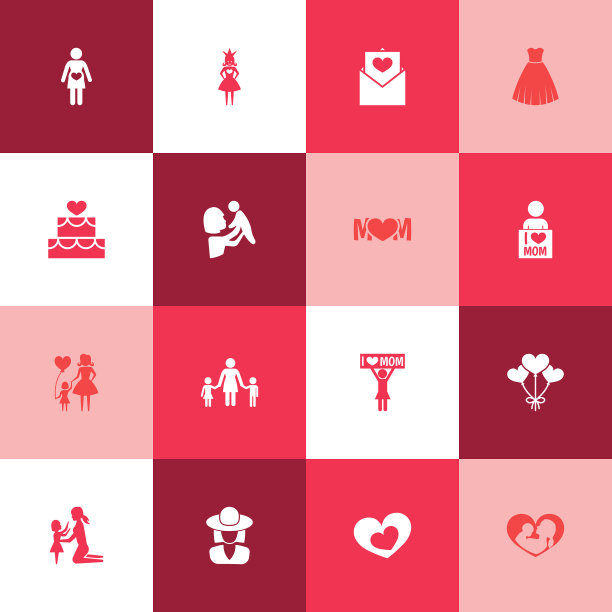 母亲节图标设计概念集16个这样图片下载