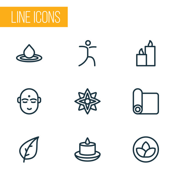 精神图标系列风格设置与瑜伽垫图片下载