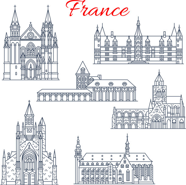 法国涅夫盖朗建筑图标图片下载