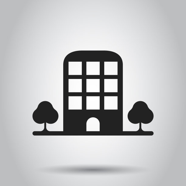 建筑与树木的标志业务图片下载