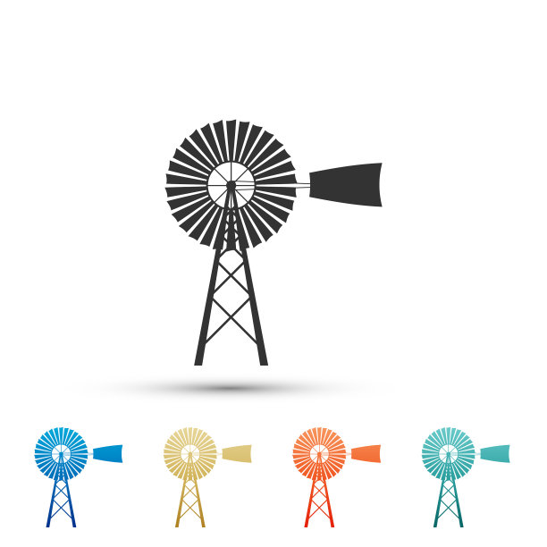 风车图标孤立的白色背景图片下载