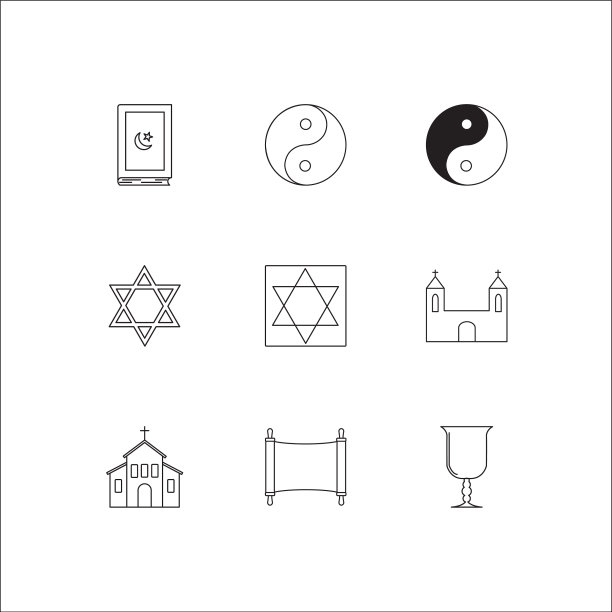 宗教大纲图标集图片下载