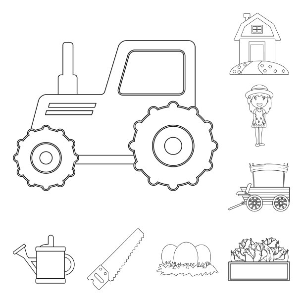 农业孤立对象与农业标志设置图片下载
