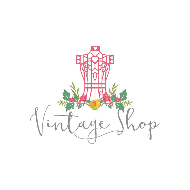 裁缝缝纫复古模特时装标志图片下载