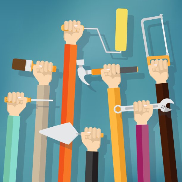 很多人拿着工具和工具图片下载