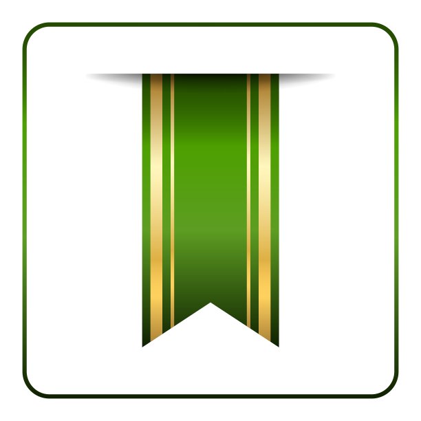 绿色金色书签banner图片下载